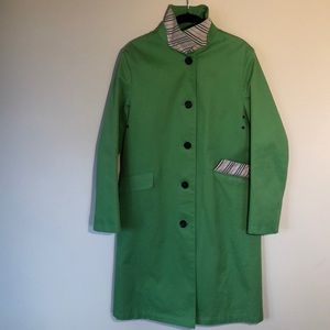 Burberry Green Coat with Accent Print